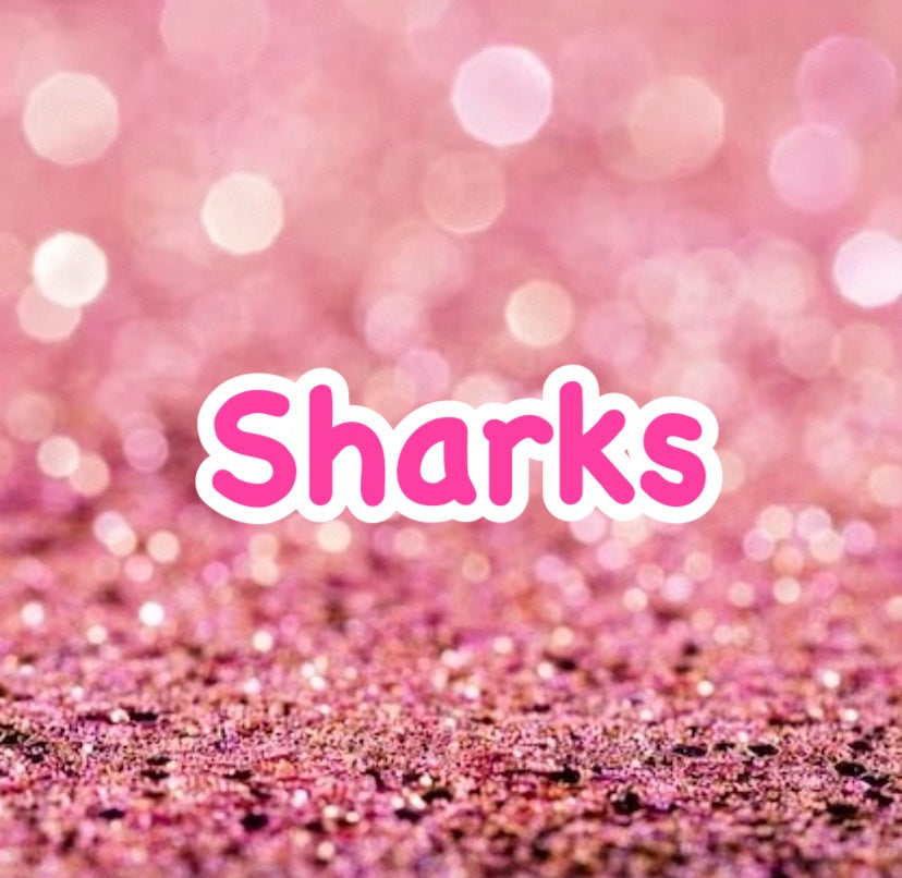 original sharpie and acrylic shark paintings | Technicolor Elephant Studios